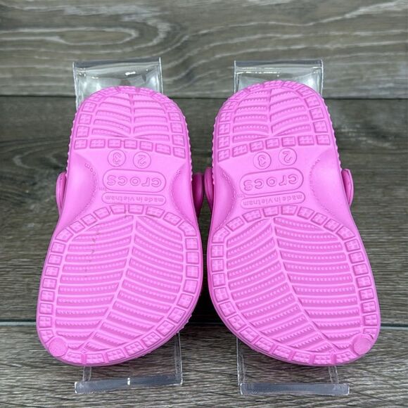 Crocs Classic Toddler Girl Sz 3 Pink Rubber Slip On Comfort Clogs Sandals - Picture 7 of 10